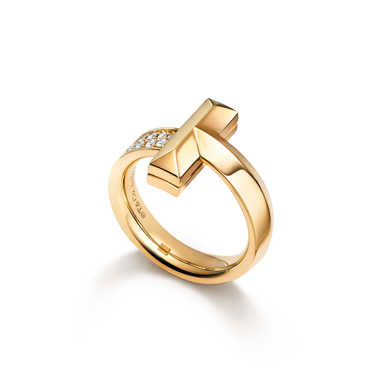 Tiffany T:Bague T1 en or jaune 18 carats et diamants numéro dimage {1}