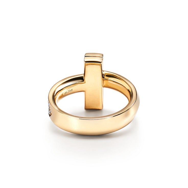 Tiffany T:Bague T1 en or jaune 18 carats et diamants numéro dimage {1}