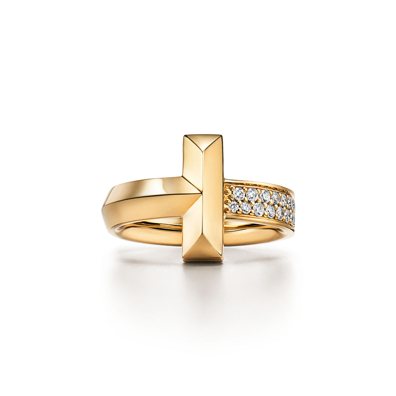 Tiffany T:Bague T1 en or jaune 18 carats et diamants numéro dimage {1}