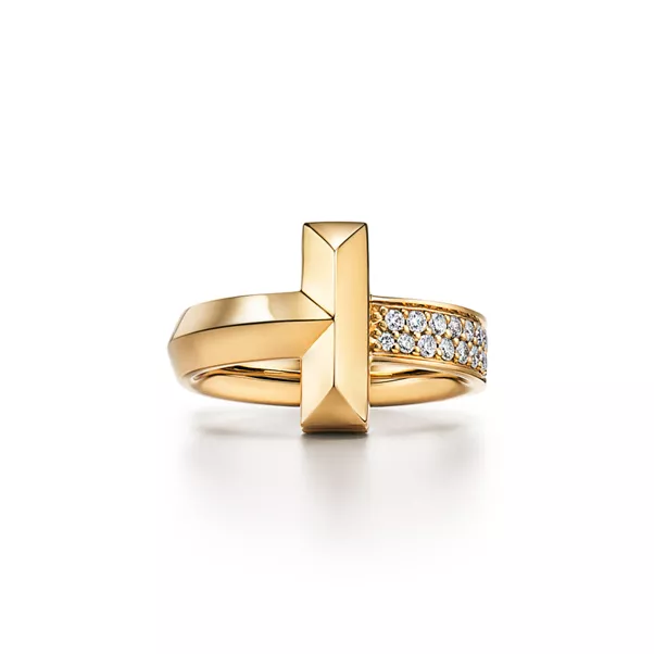 T1 Ring in Yellow Gold with Diamonds