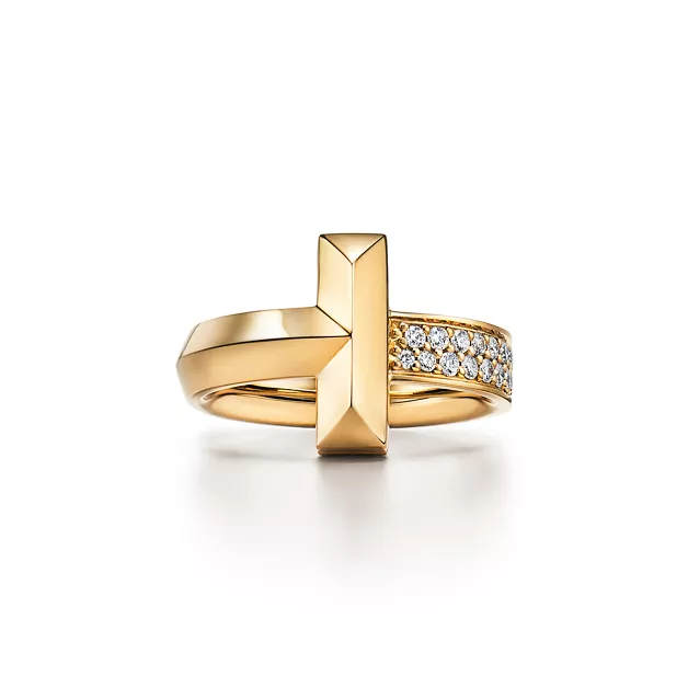 Tiffany T:T1 Ring in Yellow Gold with Diamonds image number 0