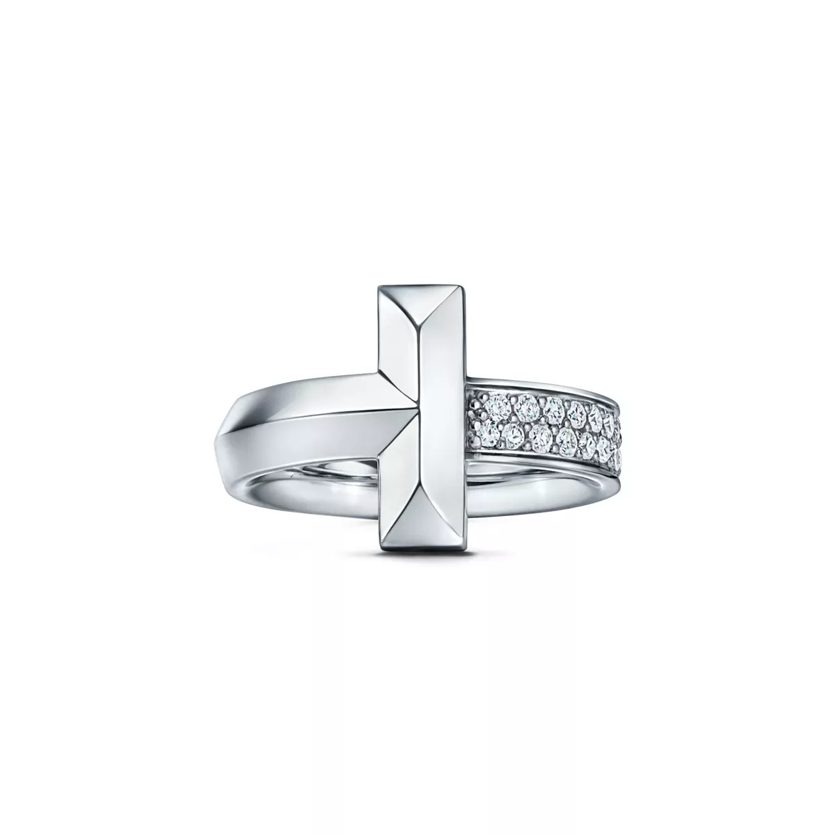 T1 Ring in White Gold with Diamonds