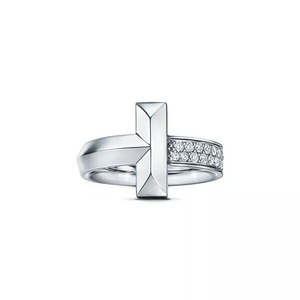 T1 Ring in White Gold with Diamonds