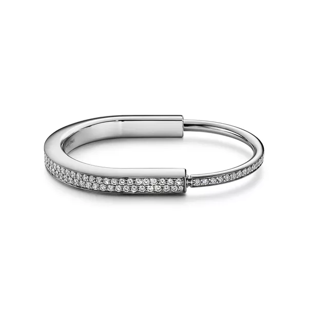 Collezione Lock by Tiffany:Bracciale in oro bianco con diamanti pavé a tutto giro