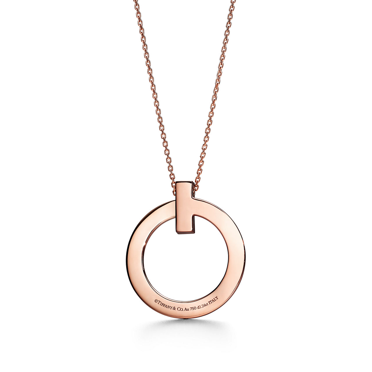 Tiffany T:T1 Circle Pendant in 18k Rose Gold with Diamonds, Large image number 3