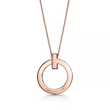 Tiffany T:T1 Colgante circular de oro rosa de 18 quilates con diamantes, tamaño grande, 3