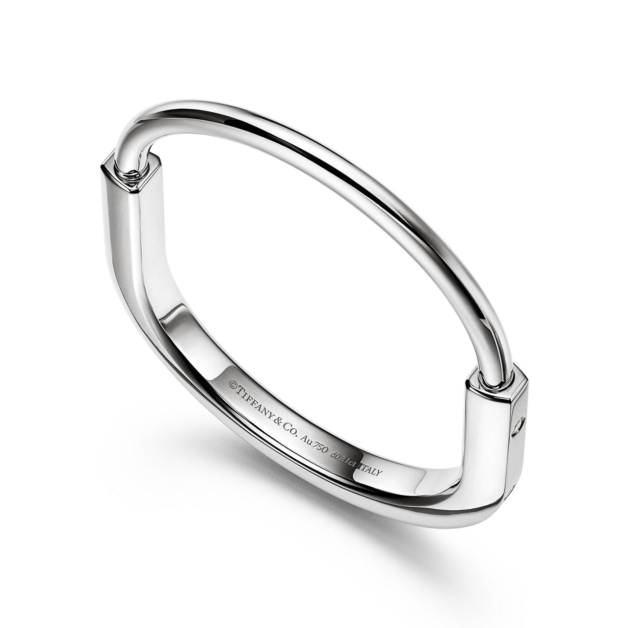 Tiffany Lock:Bangle in White Gold with Diamond Accents image number 3