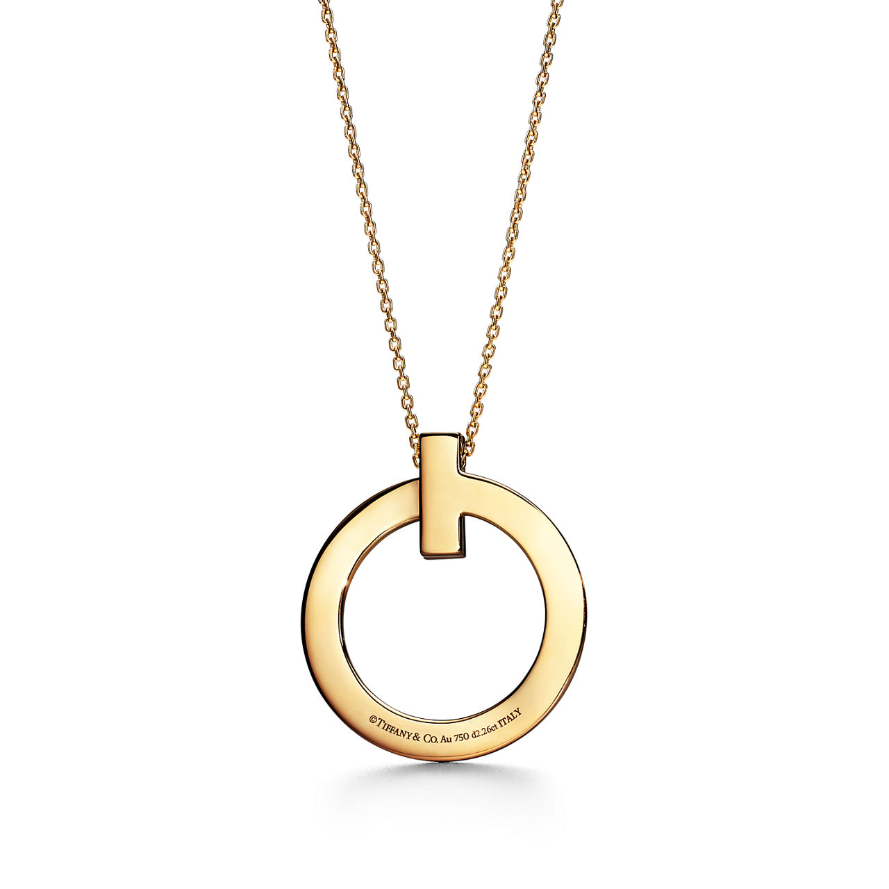 Tiffany T:T1 Circle Pendant in 18k Yellow Gold with Diamonds, Large image number 3