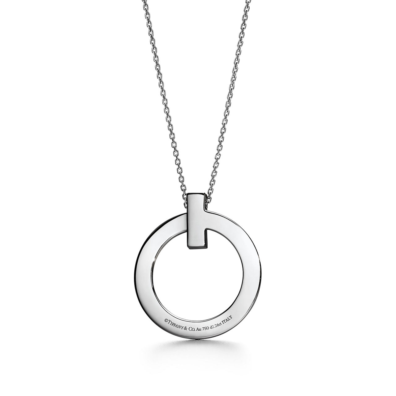 Tiffany T:T1 Circle Pendant in 18k White Gold with Diamonds, Large image number 3