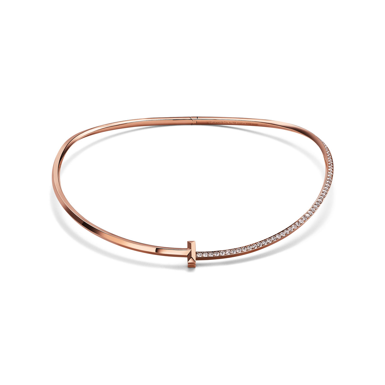 Tiffany T:T1 Half Diamond Necklace in Rose Gold image number 0