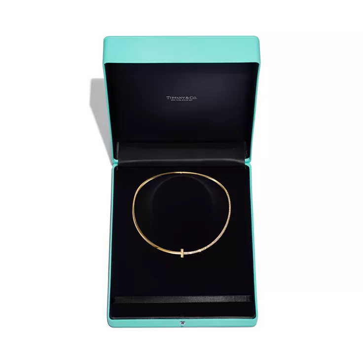 Tiffany T:T1 Half Diamond Necklace in Yellow Gold, 4