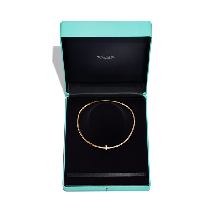 Tiffany T:T1 Half Diamond Necklace in Yellow Gold image number 4