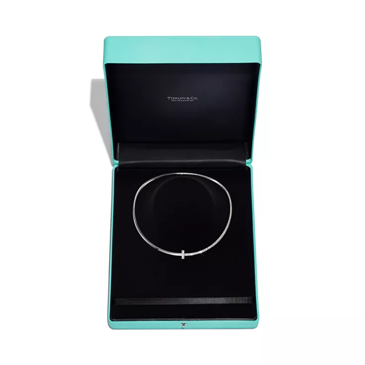 Tiffany T:T1 Half Diamond Necklace in White Gold, 4