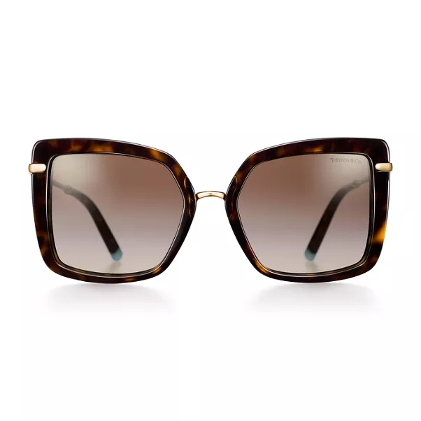 Square Sunglasses in Tortoise Acetate with Gradient Brown Lenses