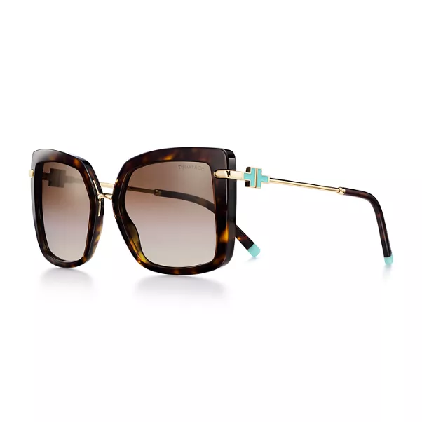 Square Sunglasses in Tortoise Acetate with Gradient Brown Lenses