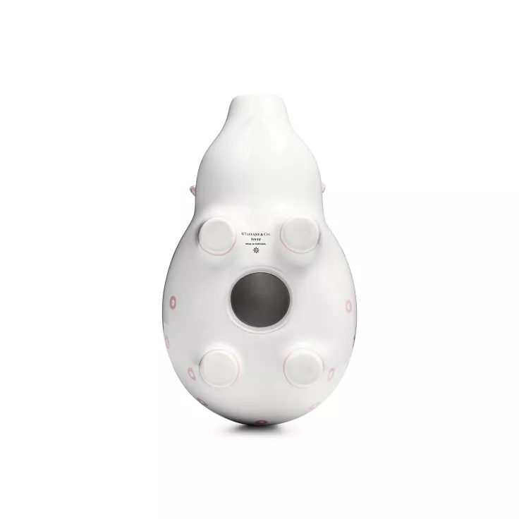 Dot Piggy Bank in Earthenware with Pink Accents, 2