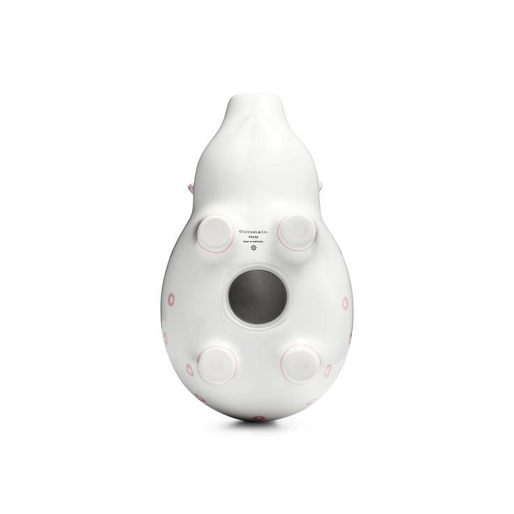 Dot Piggy Bank in Earthenware with Pink Accents image number 2