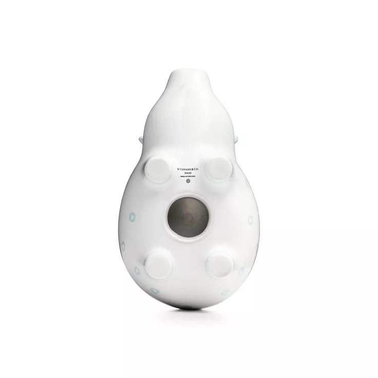 Dot Piggy Bank in Earthenware with Blue Accents, 2