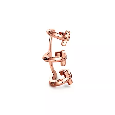 Tiffany T:T1 Ear Cuff in Rose Gold with Diamonds, 2