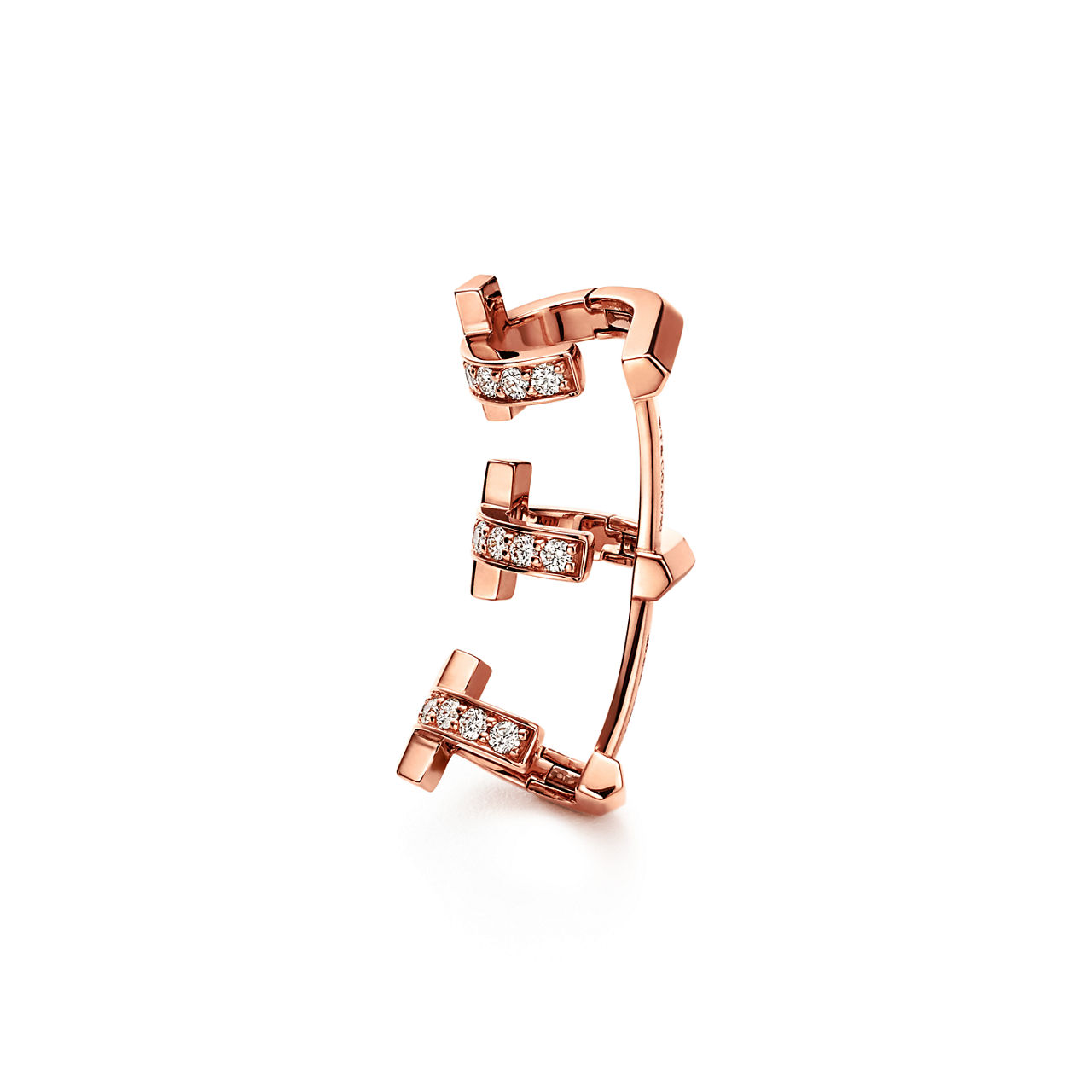 Tiffany T:T1 Ear Cuff in Rose Gold with Diamonds image number 3