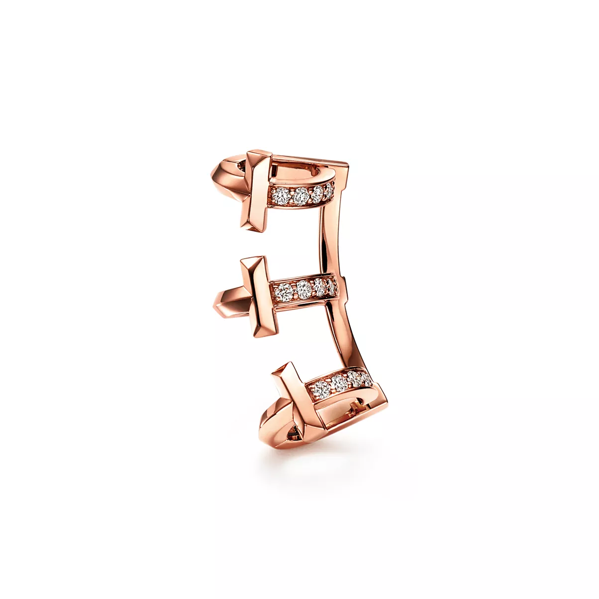 T1 Ear Cuff in Rose Gold with Diamonds