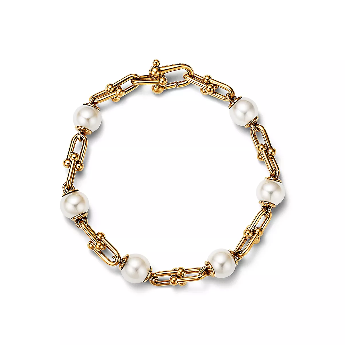 Tiffany HardWear Bracelet 18K 옐로우 골드 담수 진주 No color