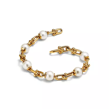 Tiffany HardWear:Link Bracelet in Yellow Gold with Freshwater Pearls, 3