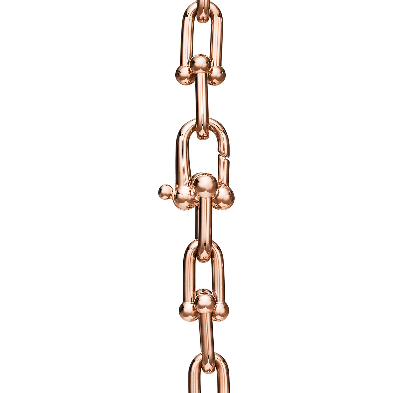 Tiffany HardWear:Graduated Link Necklace in Rose Gold with Pavé Diamonds image number 3