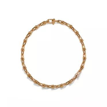 Tiffany HardWear:Medium Link Necklace in Yellow Gold with Diamonds, 3