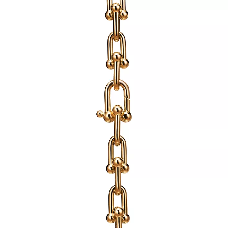 Tiffany HardWear:Medium Link Necklace in Yellow Gold with Diamonds, 4