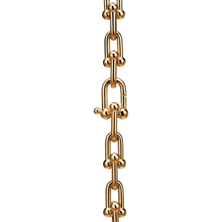 Tiffany HardWear:Medium Link Necklace in Yellow Gold with Diamonds image number 4