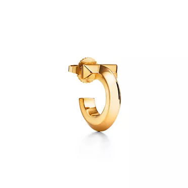 Tiffany T:Pendientes de aro T1 de oro amarillo, 2