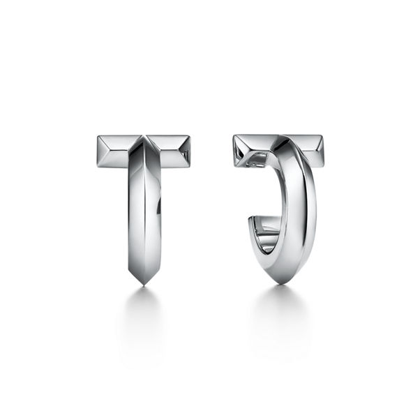 Tiffany T:T1 Hoop Earrings in White Gold