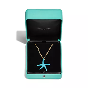 Elsa Peretti®:Pendentif Starfish en or jaune 18 carats et turquoise, 2