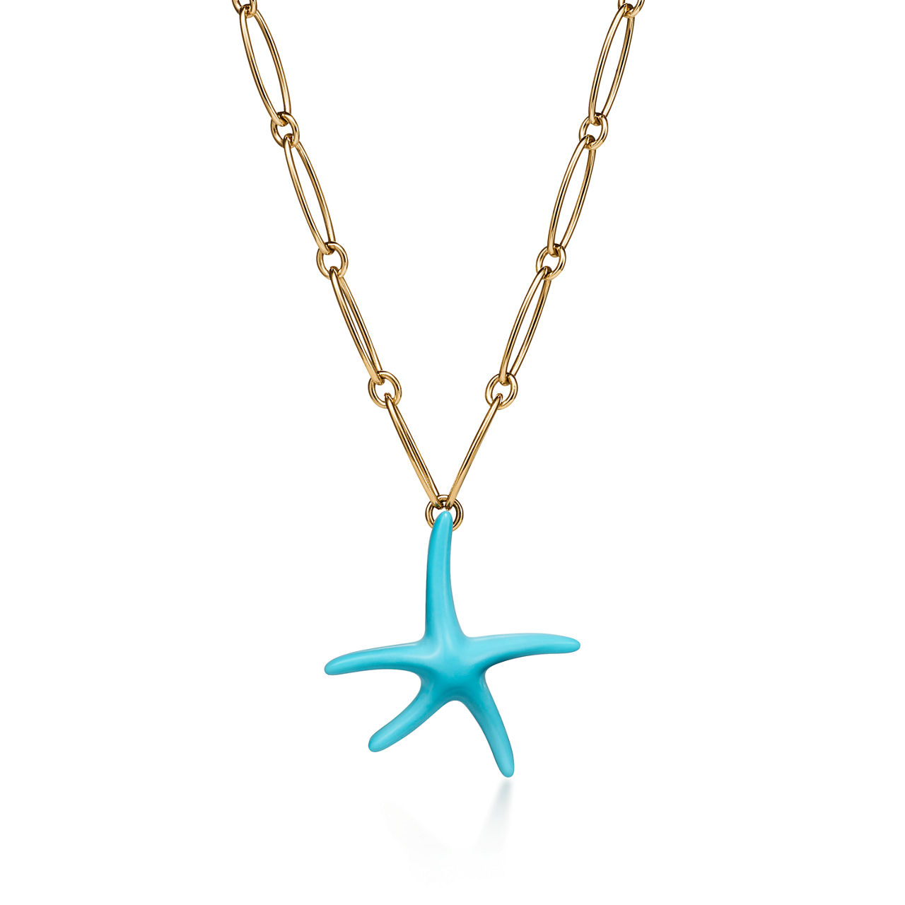 Elsa Peretti®:Starfish Pendant in Yellow Gold with Turquoise image number 0