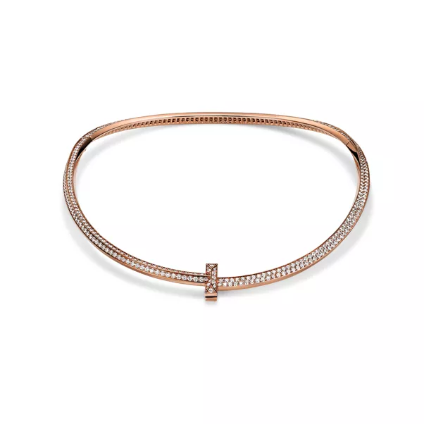 T One Pavé-Diamantcollier in Roségold