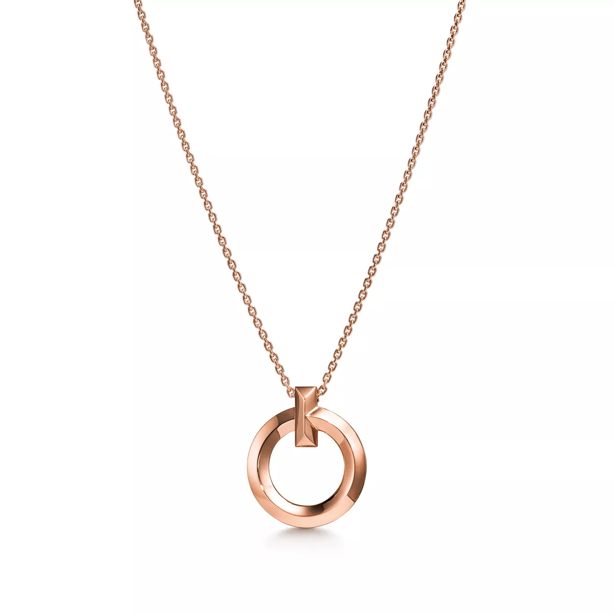 T1 Circle Pendant in Rose Gold, Small