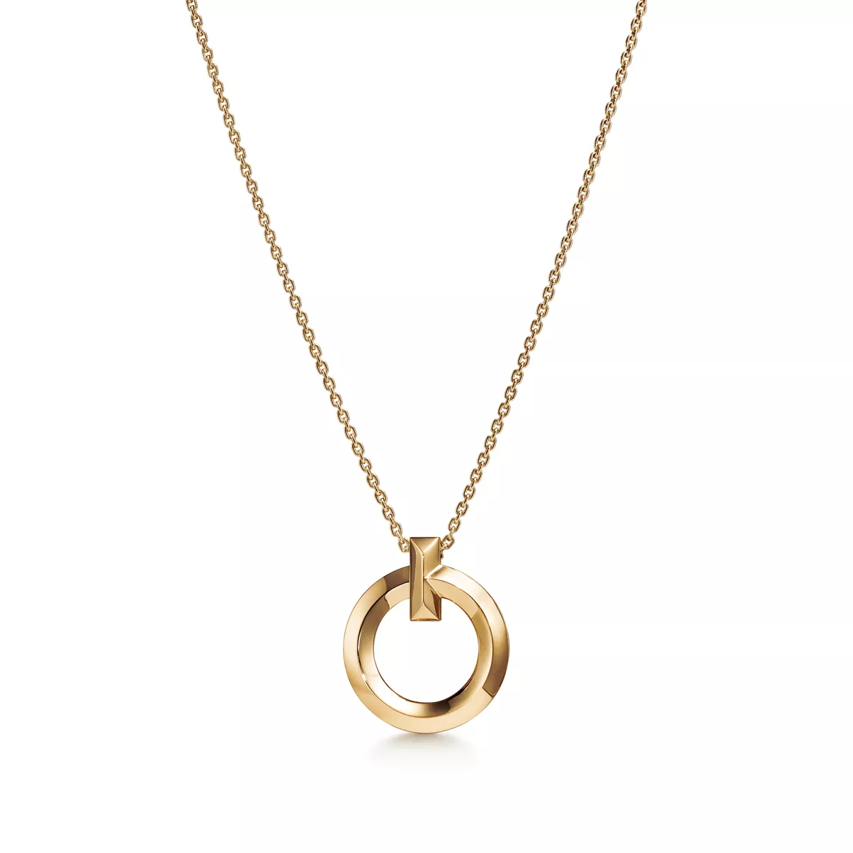 T1 Circle Pendant in Yellow Gold, Small