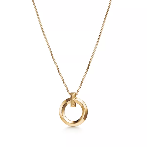 T1 Circle Pendant in Yellow Gold, Small