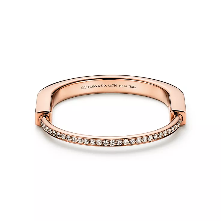 Tiffany Lock:Bangle in Rose Gold with Full Pav&eacute; Diamonds, 5