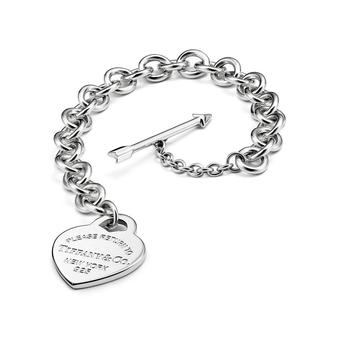 Return to Tiffany™:Lovestruck Heart Tag Bracelet in Silver, Medium image number 3