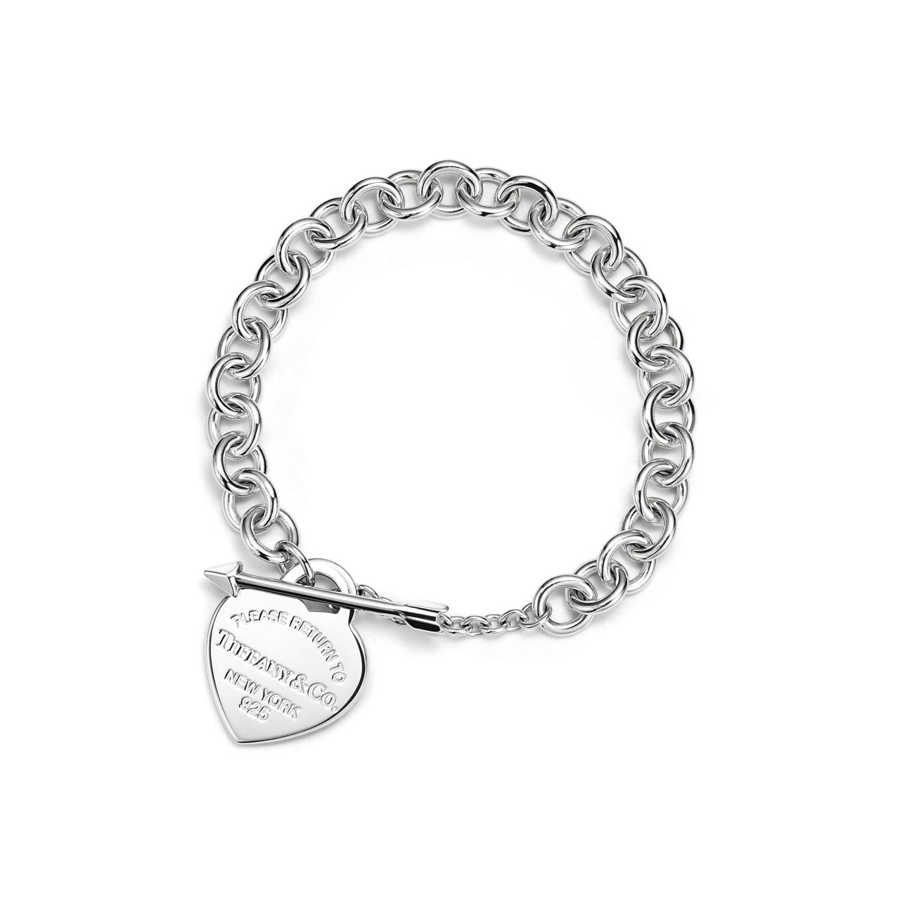 Return to Tiffany™:Lovestruck Heart Tag Bracelet in Silver, Medium image number 0