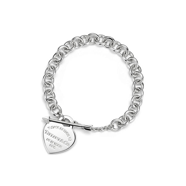 Return to Tiffany™:Lovestruck Heart Tag Bracelet in Silver, Medium