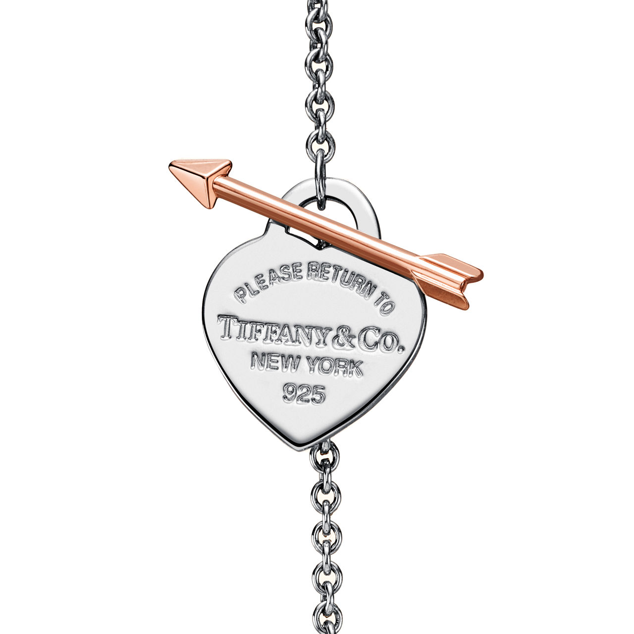 Return to Tiffany™:Lovestruck Heart Tag Bracelet in Silver and Rose Gold, Small image number 2