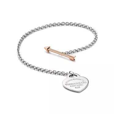 Return to Tiffany&reg;:Lovestruck Heart Tag Bracelet in Silver and Rose Gold, Small, 3