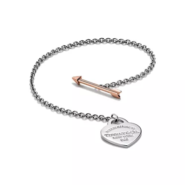 Return to Tiffany™:Lovestruck Heart Tag Bracelet in Silver and Rose Gold, Small, 3