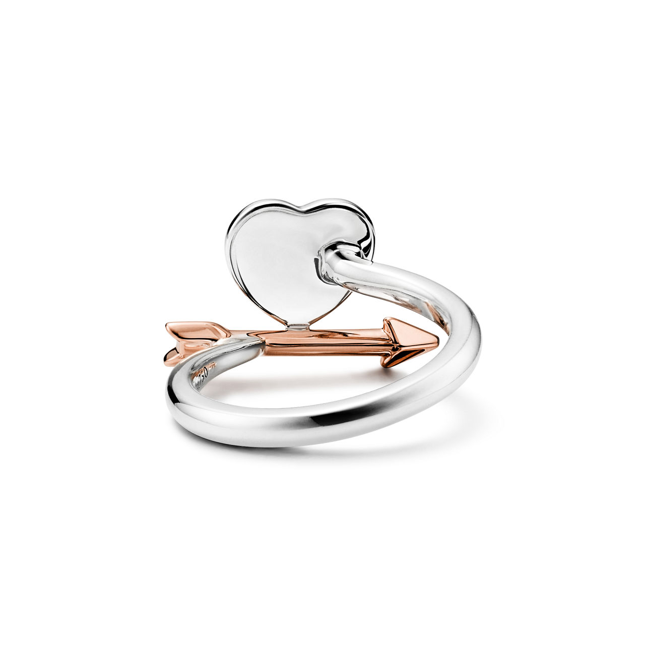 Return to Tiffany™:Lovestruck Heart Tag Ring in Silver and Rose Gold image number 3