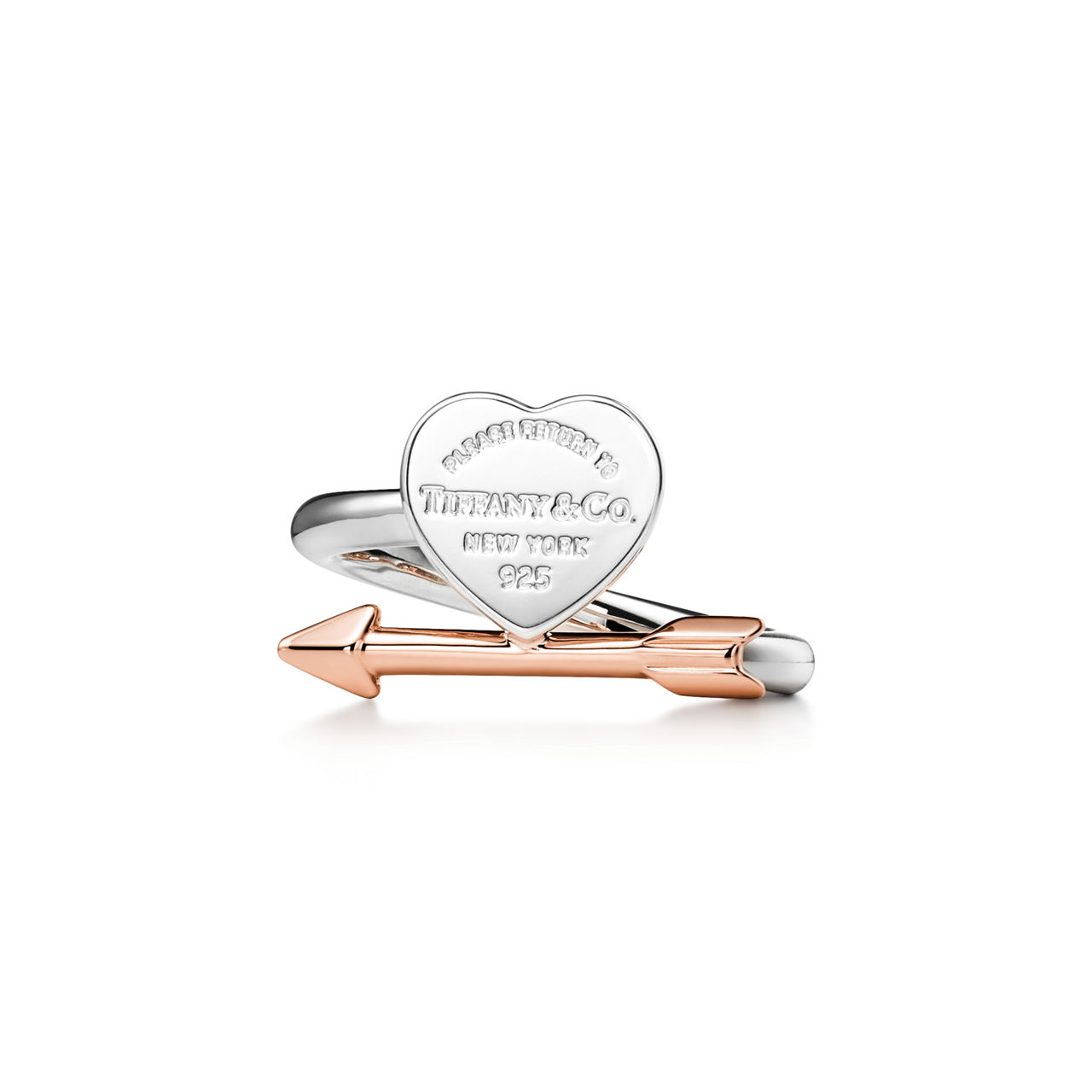 Return to Tiffany™:Lovestruck Heart Tag Ring in Silver and Rose Gold image number 0