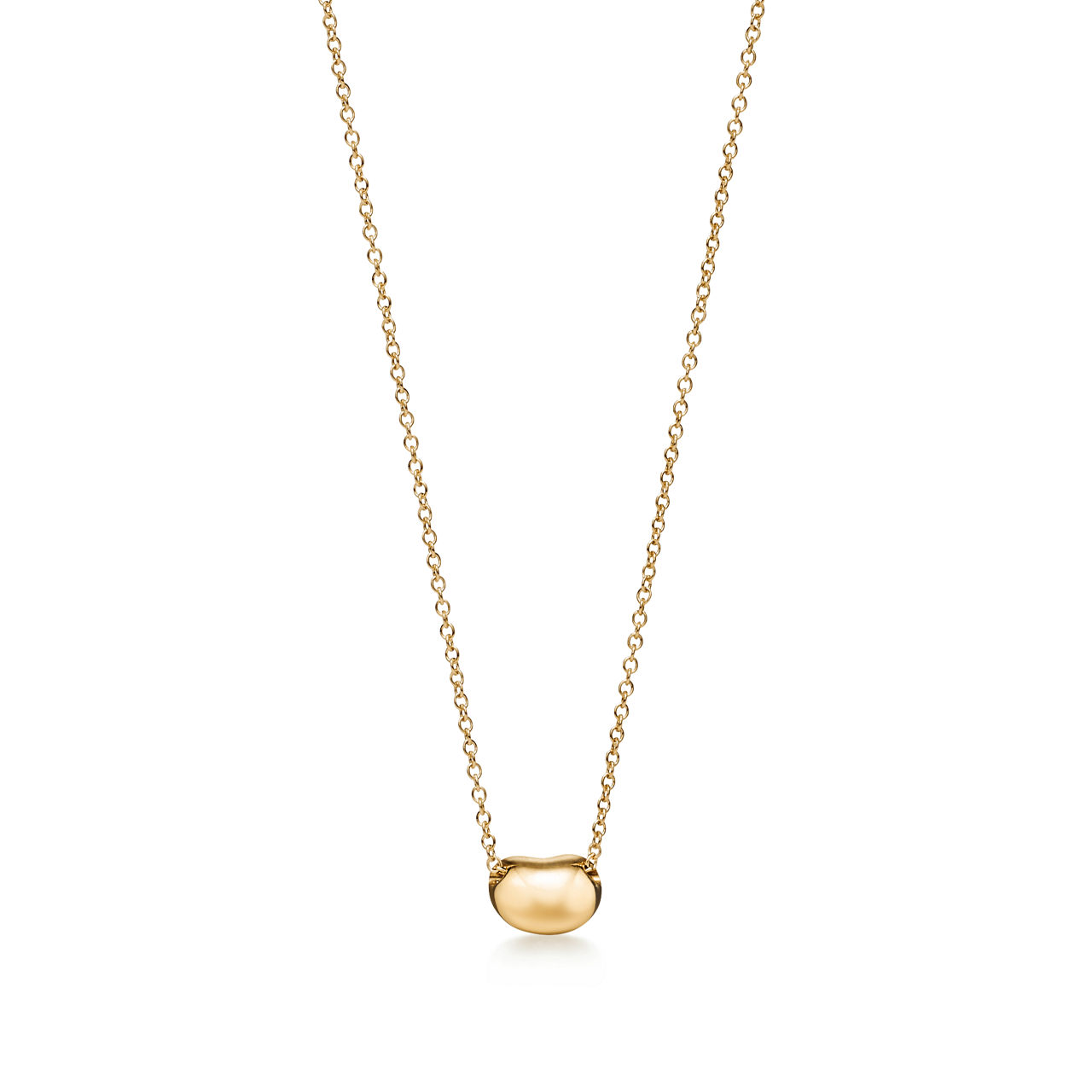 Elsa Peretti®:Bean design Pendant in Yellow Gold with Pavé Diamonds, 6.5 mm image number 2