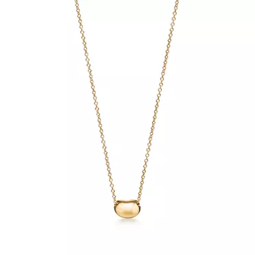 Elsa Peretti®:Bean® design Pendant in Yellow Gold with Pavé Diamonds, 6.5 mm, 2